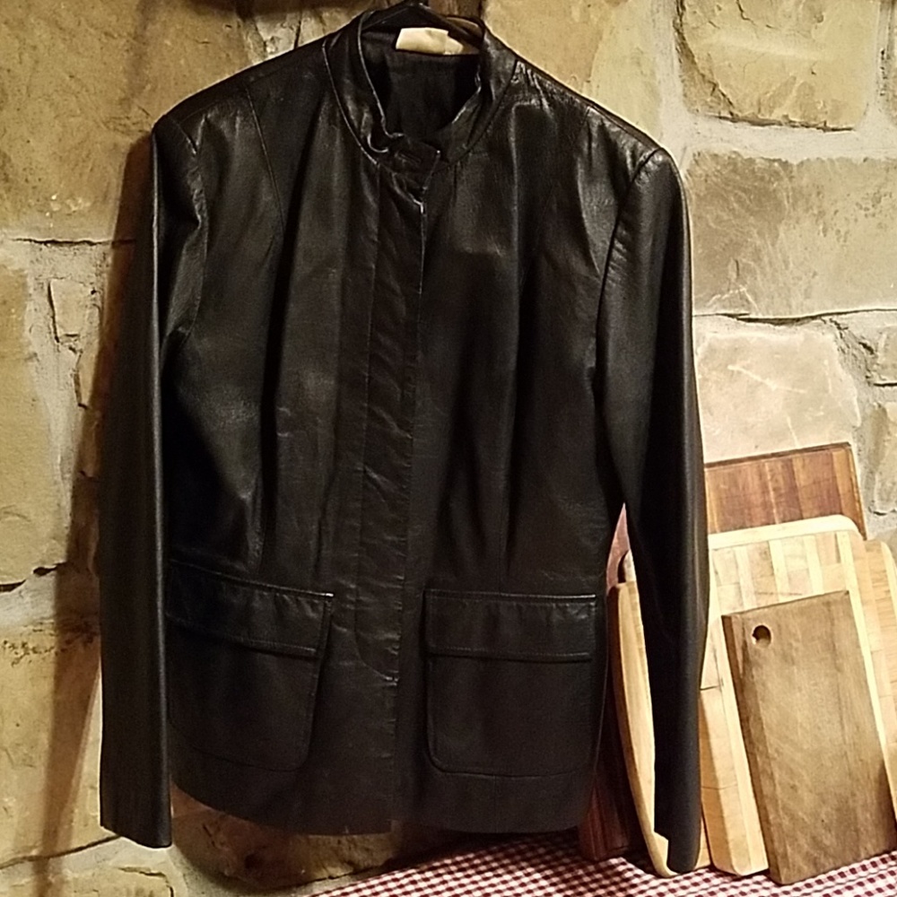 Newport News black leather jacket.